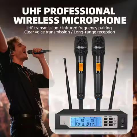 Professional wireless microphone SKM9000 2 channel UHF metal handheld stage performance karaoke sing