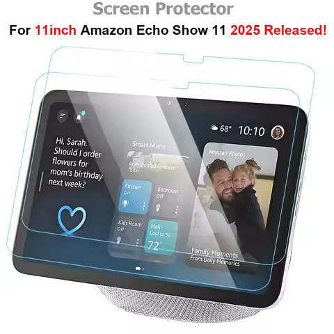 Screen Protector for 11Inch Amazon Echo Show 11 2025 Released 2PCs Clear Tempered Glass for 11" Echo