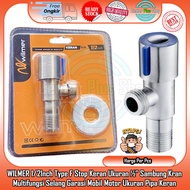 WILMER 1/ 2 Inch Type F Stop Faucet Size 1⁄2 Piece Connection Water Pipe Bathroom Tub Bathroom Yard 