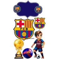 FC BARCELONA /CAKE TOPPER TEMA FC BARCELONA/ HIASAN KUE ULTAH FC BARCELONA
