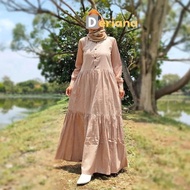 Gamis Deriana Project Terbaru Bahan Katun Khalida Square Dress