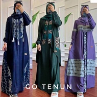 Gamis Terbaru 3 Model Kain Toyobo kombinasi Tenun