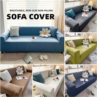 Solid Color Flannel Sofa Cover 1 2 3 4 5 Seats Elastic Sofa Cover Universal All-Inclusive Sofa Cover Furniture Cover Combination Sofa Cover Fabric