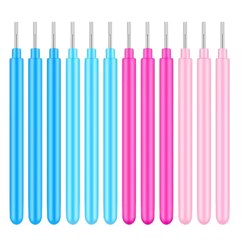 12PCS Paper Quilling Tools Slotted Kit Rolling Curling Quilling Needle Pen Rose Blue for Art Craft D