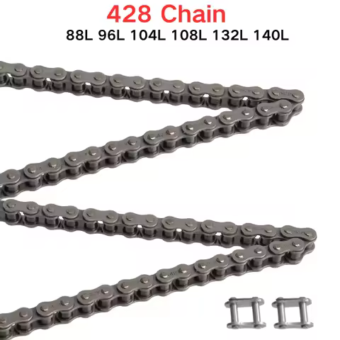 428 Chain 88 96 104 108 132 140 with Spare Master Link for 50cc-250cc ATV Quad Pit Dirt Bike Go Kart