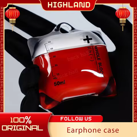Original IV Bag Earphone Case Emergency For Blood Bag Airpods Case Liquid Silicone Protective Case f
