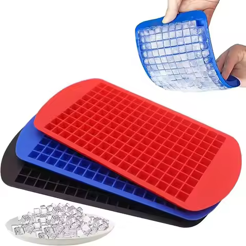 Silicone Ice Cream Tools 160 Grid Mini Foldable Space Saving Silicone Ice Tray Ice Mold For Whiskey 