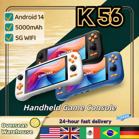 KINHANK K56 Handheld Game Console 5000mAh Emulators for PS1/PSP/DC/SS 5.5'' Touch Screen WIFI5 Andro