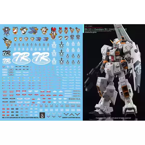 YAN Fluorescent Water Decals for HG 1/144 RX‑121‑1 TR‑1 TR‑6 Hazel Custom, Advanced of ZETA Model Ki
