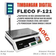 Timbangan Digital 40 Kg FLECO F-124 / F-121 / F-116 / F-114 LCD Monitor Depan Belakang LED Hijau 1X 