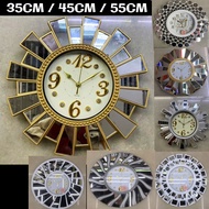 Retro Nordic Wall Clock 35cm 45cm 50cm Jam Dinding