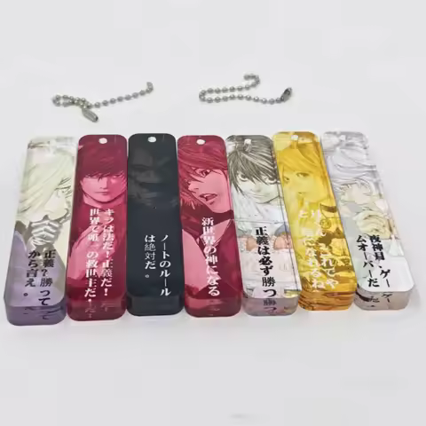 Anime Yagami Light MisaMisa Ryuk Cosplay Keychain Acrylic Thick Strip Pendant Keyring Key Chain Bag 
