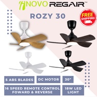 Regair Inovo Rozy 30" Mini Ceiling Fan Led Light Remote Control Kipas Siling Mini 30 Inch Lampu Led