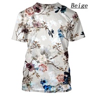 Summer Men/Women Hawaii T-Shirt Casual 3d Printing Colorful Flower Short-Sleeved Shirt XS-6XL