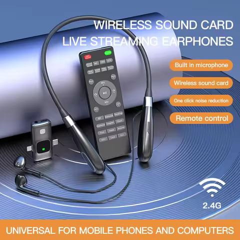 E8 Wireless Earphone Multifunctional Remote Contril Sound Card Mobile Phone Live Broadcast Headphone