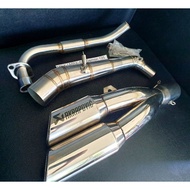 คอท่อสแตนเลส Honda MSX MSX-SF Demon125 พร้อม ปลายท่อ Akapovic ท่อคู่สีเงินเงา เสียงแน่น งานสวยแข็งแร