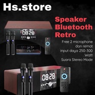 speaker karaoke dengan mikrofon nirkabel Speaker Kotak Bluetooth Retro tipe E11