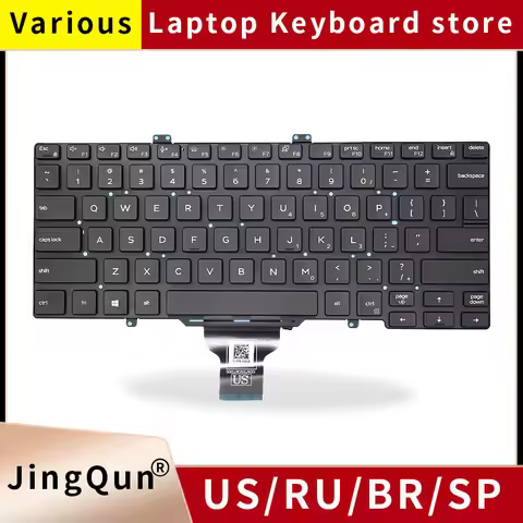 Replacement US/Russian Backlit Laptop Keyboard For DELL Latitude L3400 3400 5400 5401 5410 5411 7400