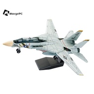 [MaxgePC] 1:72 Scale F-14 Tomcat Fighter Jet Model - White & Bla ABS Plastic Aircraft With Detailed 