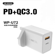 WK DESIGN USB Adapter WP- U72 PD-QC 3.0 18W FaST CHARGER [UK]
