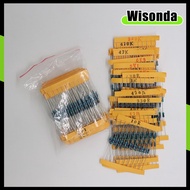 100Pcs Metal Film Resistor 1/4W 1% 1R 10R 1K 2K 10K 4.7K Ohm