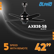 ALPHA BLACK COLOR 42 INCH WITH 5 BLADES FAN DESIGNER CEILING FAN BABY FAN AX838/5B-PWT