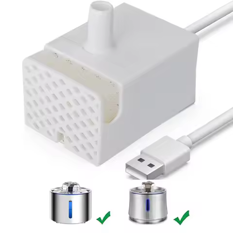 Replacement Pump with LED Light for 2.5L Stainless Steel Cat Water Fountain Ultra Quiet Water Pump w