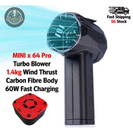 Mini X64 Pro Turbo Blower, 750W Mini Turbo Fan, 1.4kg Thrust, 350km/h Wind Speed, 64mm Violent Turbo
