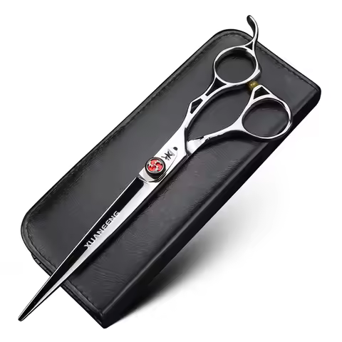 XUANFENG Hollow Handle Elastic Screw 7 inch Hair Cutting Scissors JP440C Steel Barber Scissors, Suit