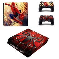 Spiderman Decal PS4 Slim Skin Sticker for Playstation 4 Slim Console Protection Film and 2Pcs Controller Protective Skins