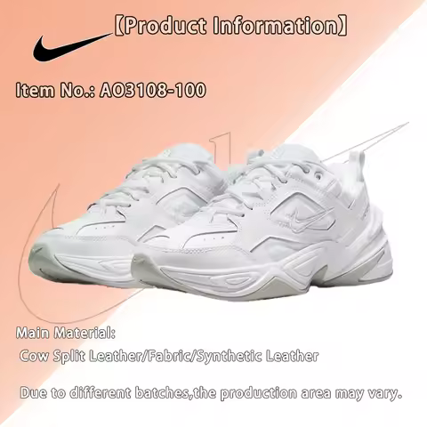 Nike M2K Tekno Women Low Top Pure White Retro Casual Anti Slip Wear Resistant Thick Sole Comfortable