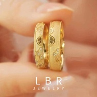 Original 916 Gold Ancient Method Double Happiness Couple Ring for Men and Women Inherited Joy Word Opening Adjustable Ring Accessories Jewelry Valentine's Day Gifts