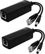 ANVISION 2-Pack Active PoE Splitter Adapter, DC 12V Output, IEEE 802.3af Compliant, 10/100Mbps, for 