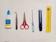 【🔨組裝工具】DIY小屋 袖珍屋 模型屋 美術 勞作 手工藝工具📐尺 鑷子 螺絲刀 錐子 剪刀 美工刀