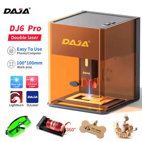 DAJA DJ6 Pro Mini Laser Engraving Machine Safety Cover Cut Business Engraving Machine for Metal Jewe