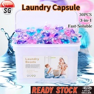 SG [Ready Stock] 30pcs Laundry Capsule 3in1 Detergent Washing Laundry Pods Detergent Capsules Fragrance Beads