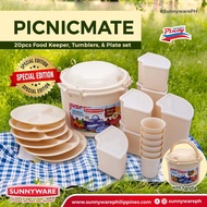 ♞PICNICMATE SET 20PCS/FOOD KEEPER SUNNYWARE 9822A RANDOM COLOR