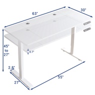 Mxtark 63 inches 1.6M Electric Standing Desk Single Motor Desk