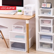 Locaupin 13L/24L Multipurpose Wardrobe Clothes Stackable Plastic Storage Box Drawer Storage Box Unde