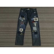 RL RUGBY patchwork vintage slim W34