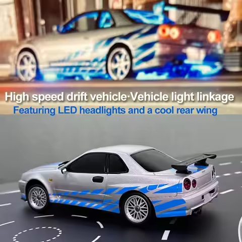 LD1899 1/18 RC Drifting Car 2.4GHz RWD with Gyroscope on-Road Alloy Body Shell Remote Control Racing