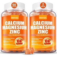 Calcium 1200 mg with Vitamin D3 Gummies for Adults - Calcium Citrate with Vitamin D3 K2, Magnesium, 