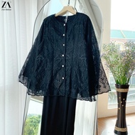 Zoe Arissa Raya 2025 ZA Izatie Kurung Moden Organza Lace Wanita Plain Baju Kurung Sulam Nursing BF F
