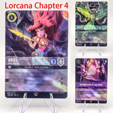 Lorcana Proxy Cards Chapter 4 Foil Card Ariel Minnle Diablo Susu Anna TCG Game Cards English Version