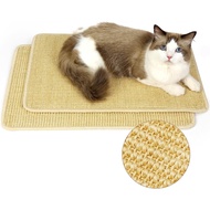 2PCS Cat Scratcher Mats, 23.6 X 15.7 Inch Natural Sisal Cat Scratching Mat, Horizontal Cat Scratch P