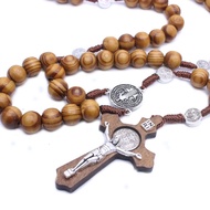 Benedict Wooden Rosary Jerusalem Miraculous Medal