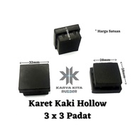 (10pcs) Karet Kaki Meja Kursi Rak Besi Hollow 3x3 Padat Hollo