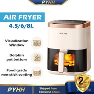 【In stock】PYHH Air Fryer 4.5L/6L/8L Digital Screen/Knob Control 1300W Multifunctional Fully Automatic Oil-free Dehydration Oven Fry Pan D085 6QJ9