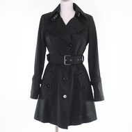 成色極佳☆ BURBERRY BLUE LABEL風衣，100% 棉，帶格子羊毛襯裡，黑色，38 碼，正品，女款。