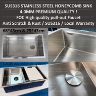 PREMIUM SUS316 Stainless steel kitchen sink NEW Honeycomb Technology Anti Scratch & Rust! **NOTE pay